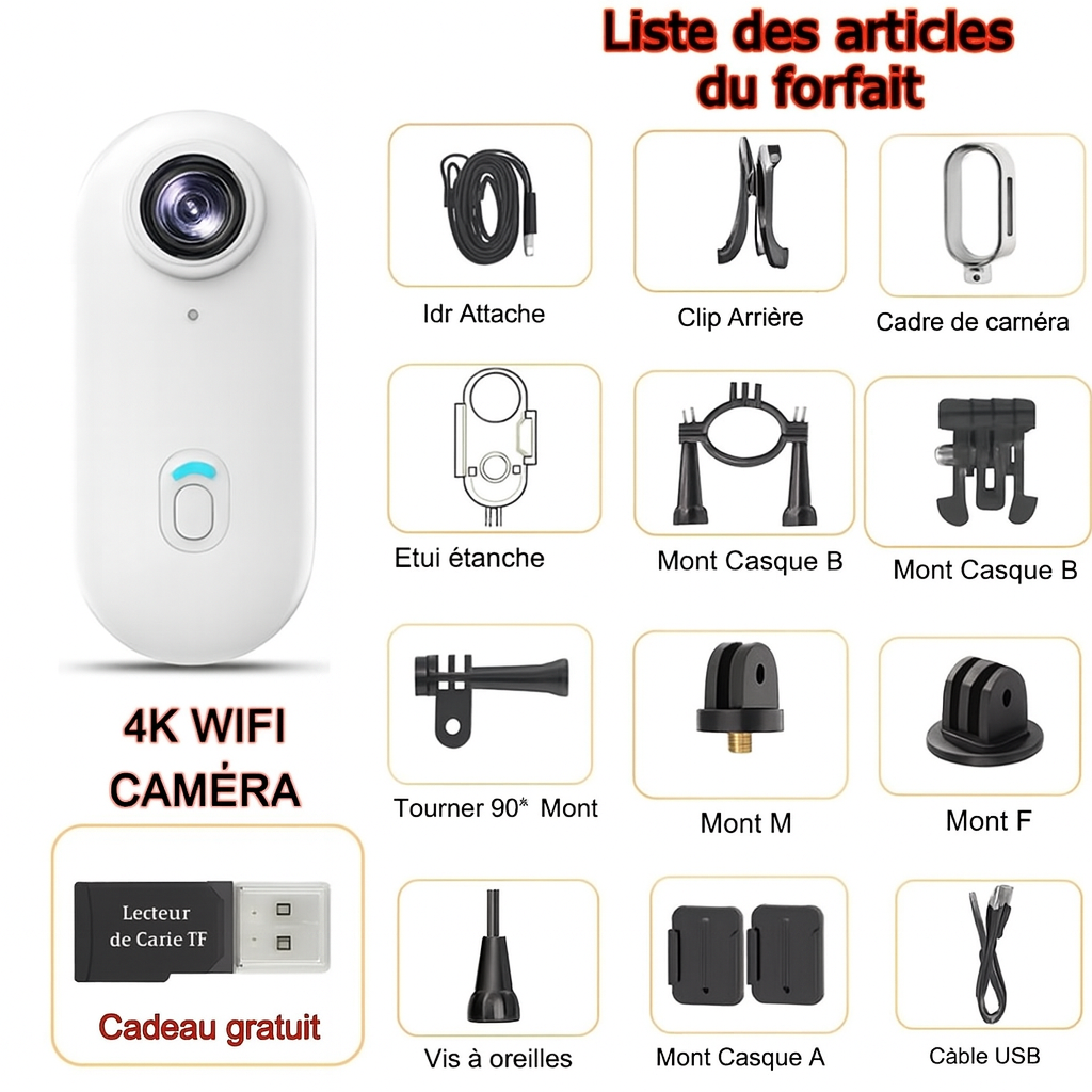 Caméra 4K Mini Magnétique